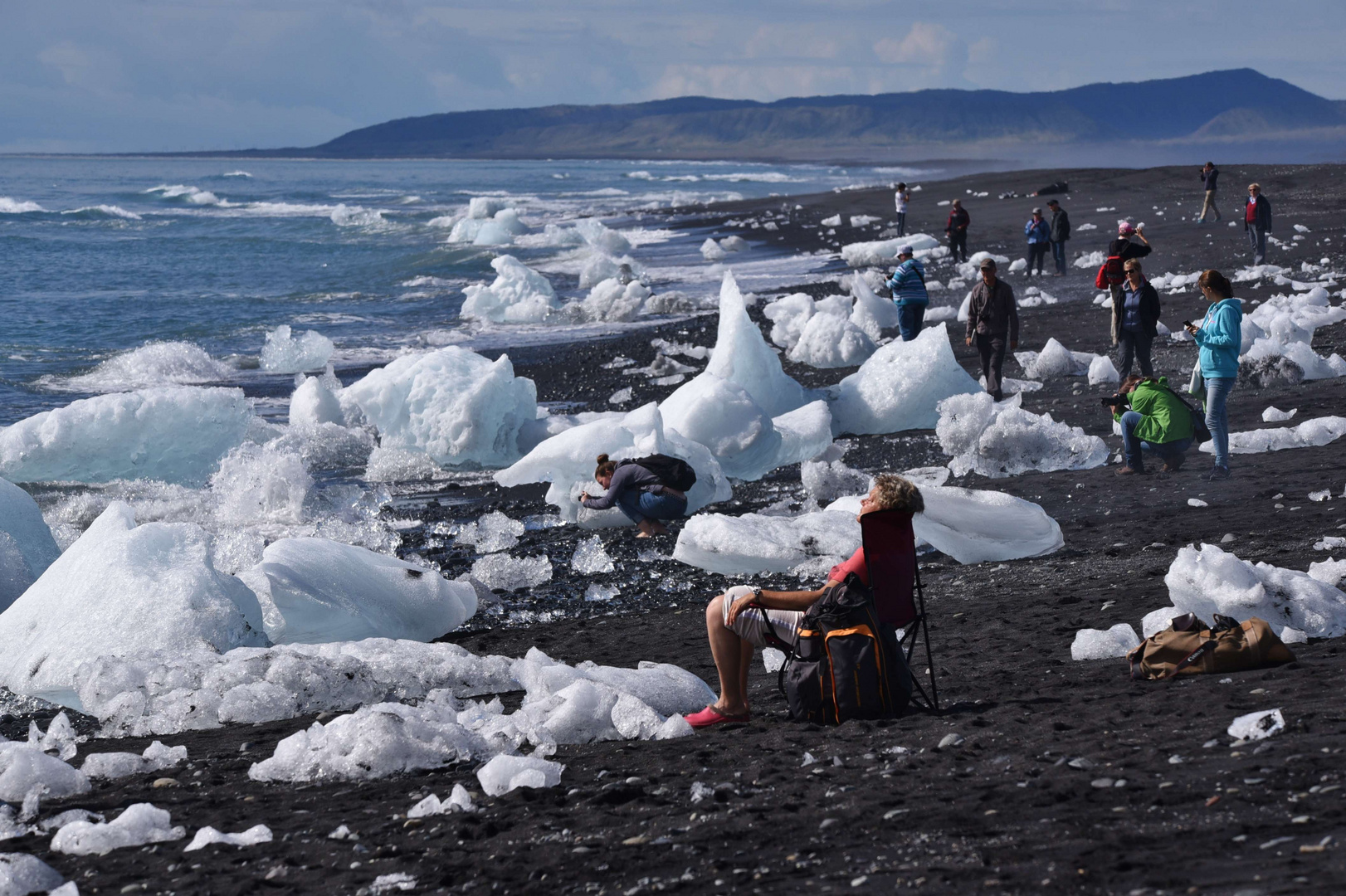 Sonnenbad in Jökulsárlón