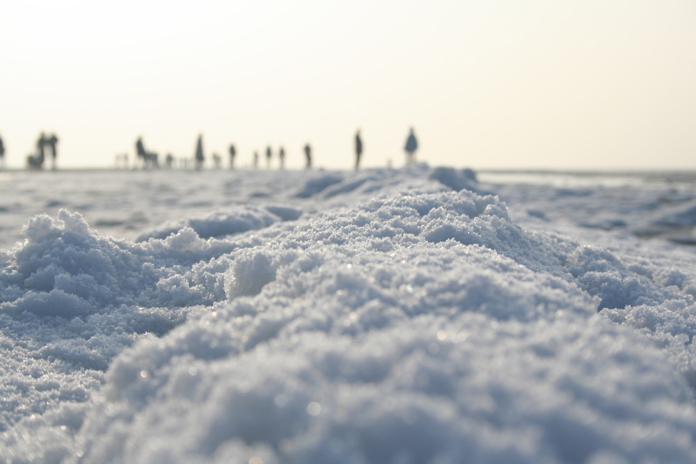 Sonnenbaden bei Eis und Schnee