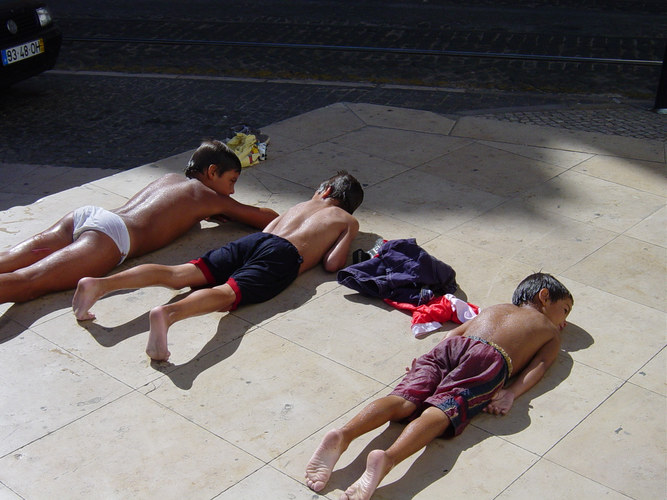 Sonnenbaden in der Altstadt