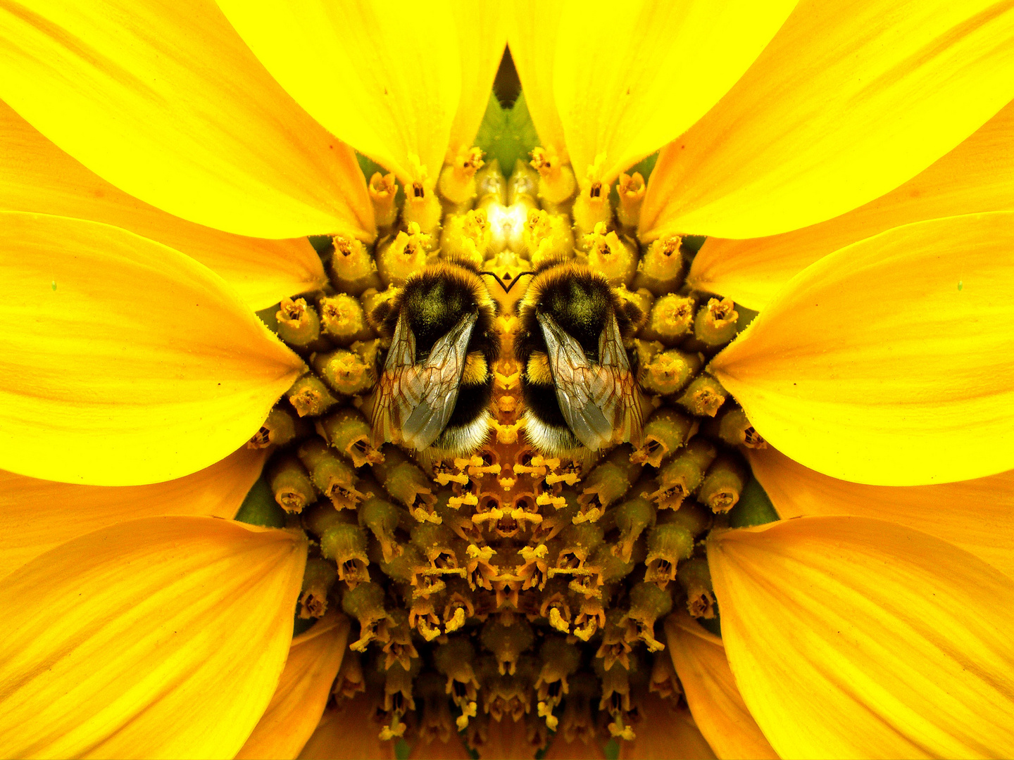 Sonnenblume mit Biene Foto & Bild pflanzen, pilze & flechten, blüten