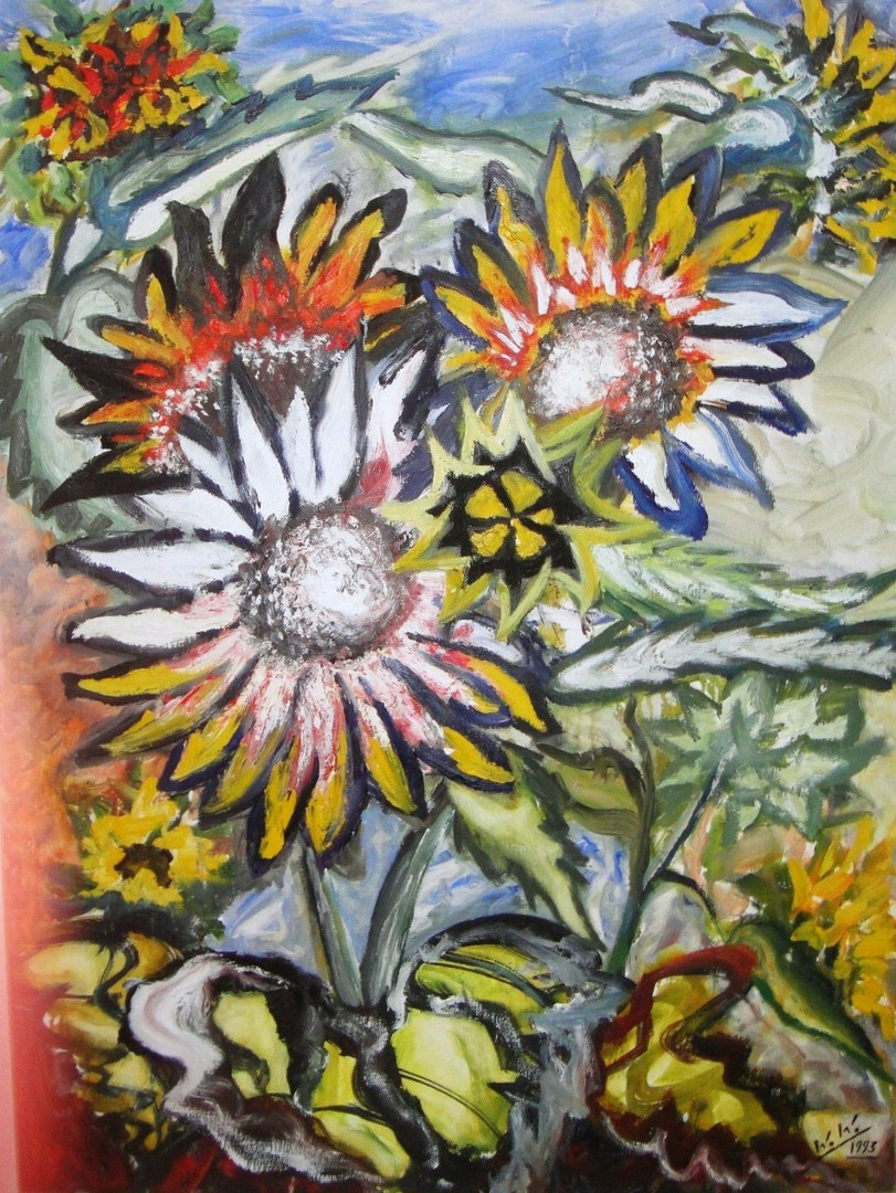 - Sonnenblumen III /IV - 6o x8o cm - Öl auf Leinwand -