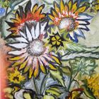 - Sonnenblumen III /IV - 6o x8o cm - Öl auf Leinwand -