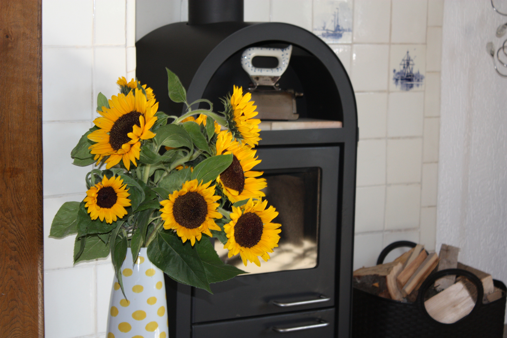 Sonnenblumen mit ofen