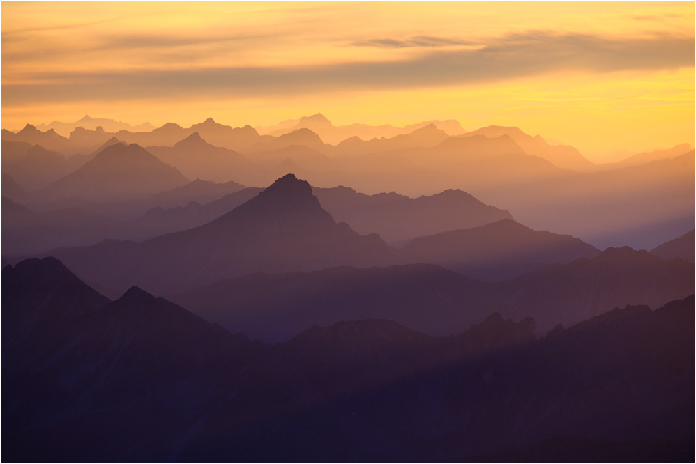 sonneneuntergang auf der zugspitze