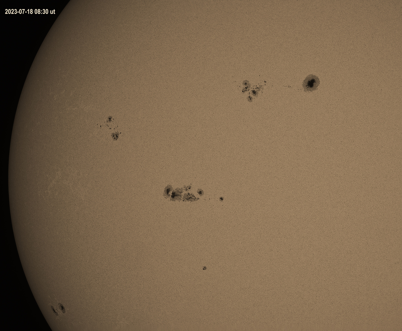 Sonnenflecken am 18.Juli 2023 morgens