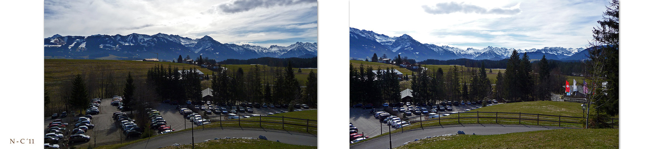 "Sonnenköpfe, Rubi-Horn, Walsertal am Parkplatz Hotel Sonnenalp 3* bei Ofterschwang"