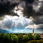 Sonnenlicht (nur) auf Garmisch-Partenkirchen