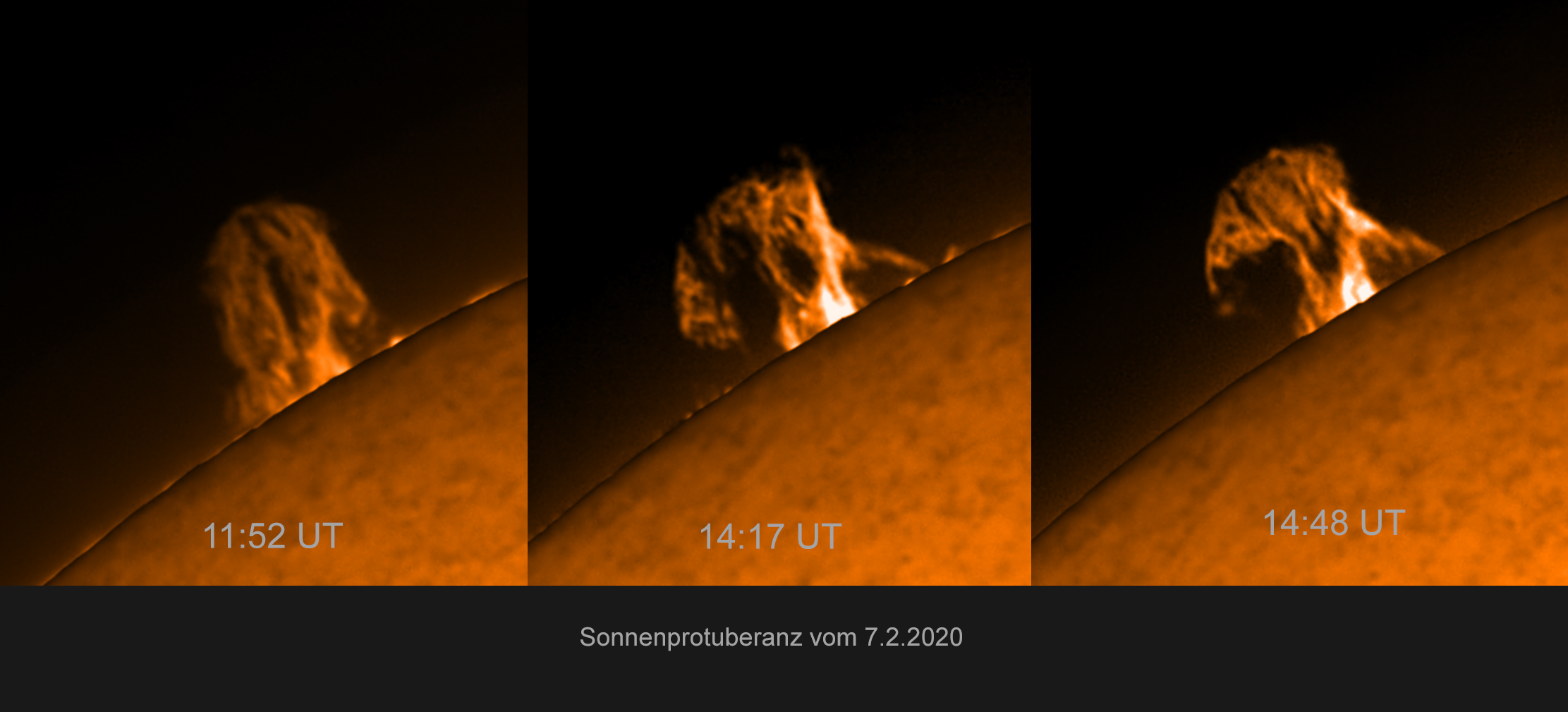 Sonnenprotuberanz 7.2.2020 im H- Alpha Licht