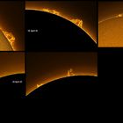 Sonnenprotuberanzen der letzten Tag