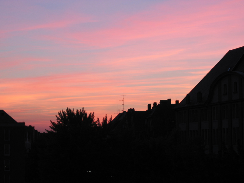 Sonnenröte von meinem Fenster aus