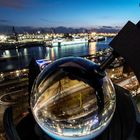 Sonnenschein-Autograph, Blick auf den hamburger Hafen