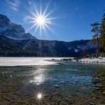 Sonnenspiegel vor der Zugspitze