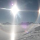 Sonnenspiegelung im Skigebiet von Servaus