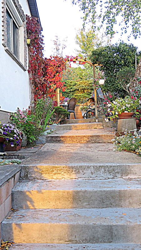 Sonnenstrahl auf der Treppe