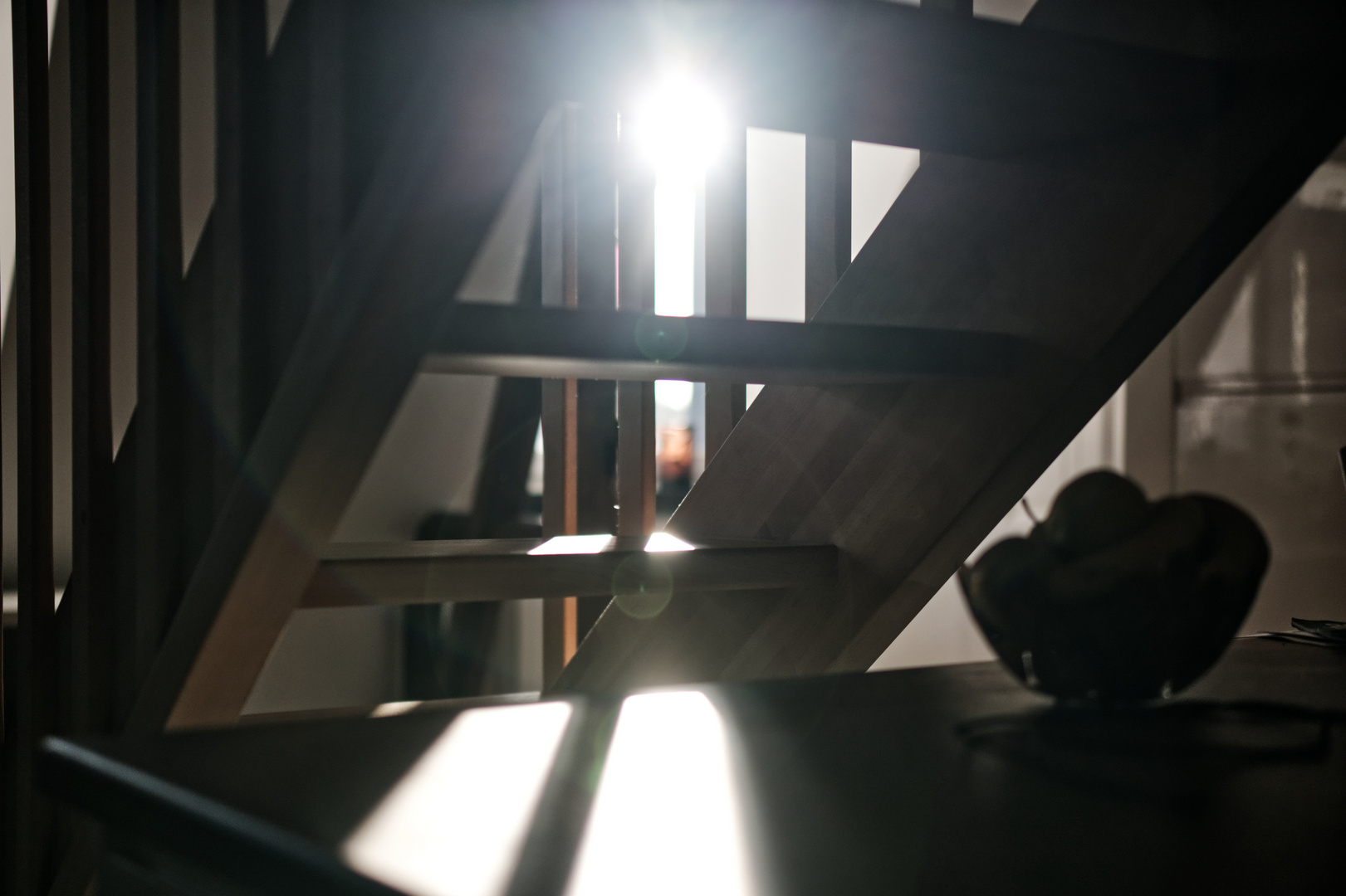 Sonnenstrahl durch Treppe