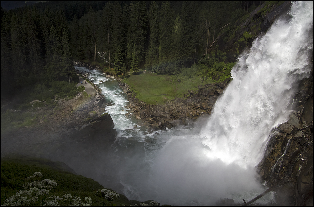 Sonnenstrahl im Krimmler Wasserfall