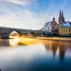 Sonnenstrahlen auf der Donau