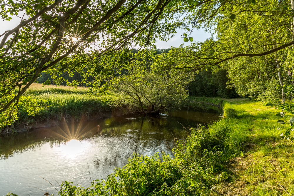 Sonnenstrahlen über der Trave