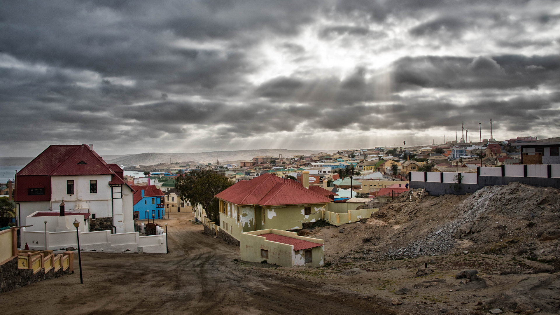 Sonnenstrahlen über Namibia