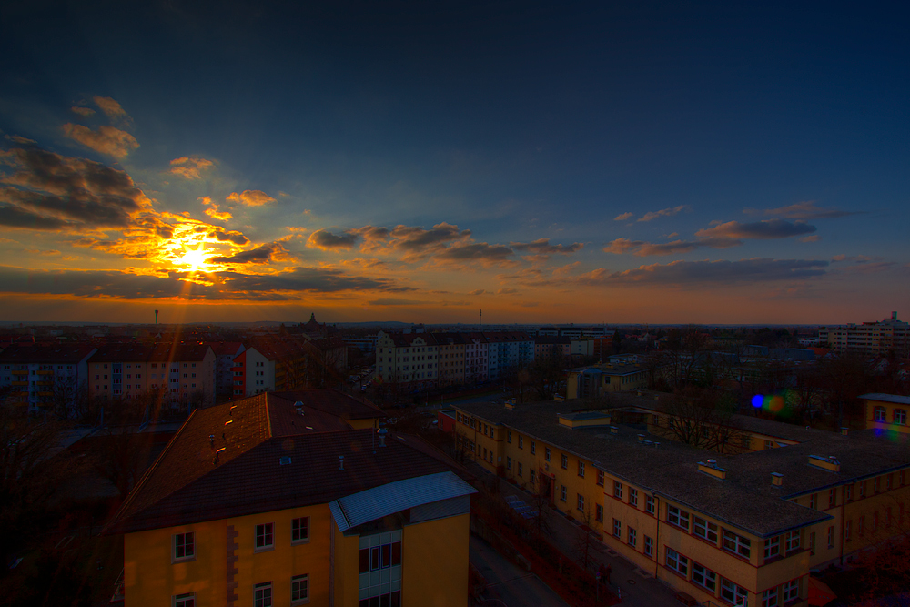 Sonnenstrahlen und Blendenflecke ...