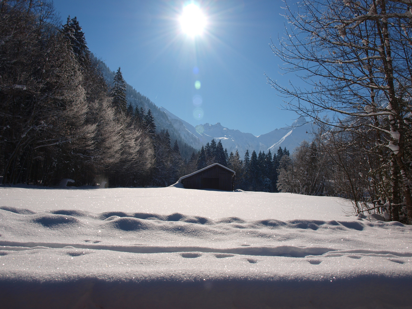 Sonnenstrahlen..wärmen den Schnee