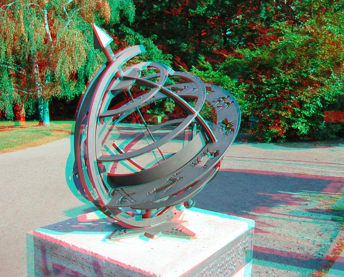 Sonnenuhr Anaglyph