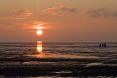 Sonnenuntergagn über derHallig Südfall