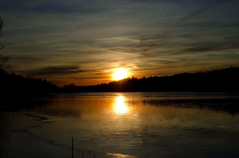 Sonnenuntergan am See