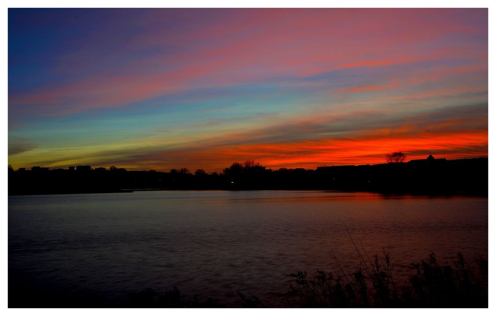 Sonnenuntergan im Januar Schweriner See