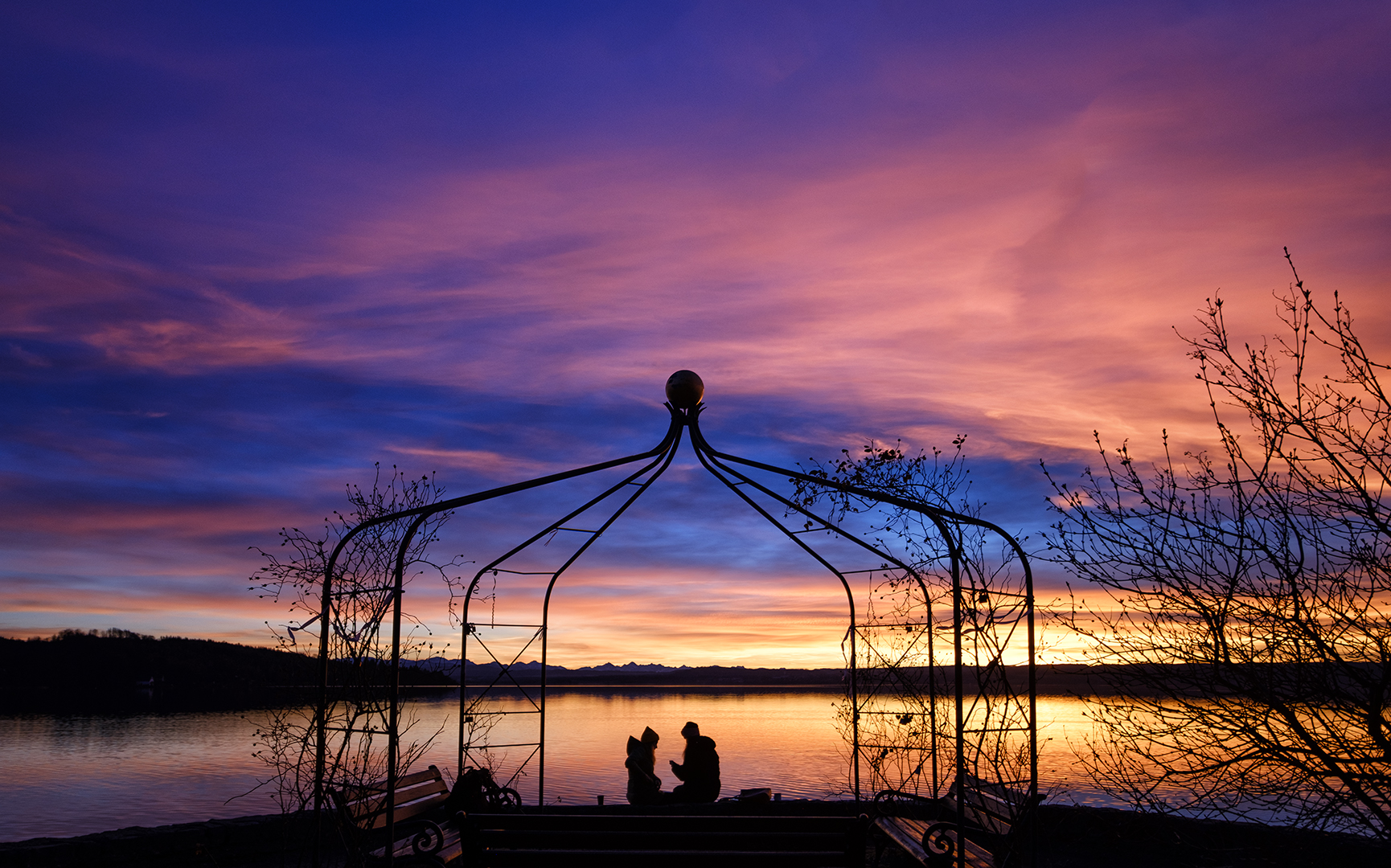 Sonnenuntergang, Abendstimmung in Herrsching am Ammersee