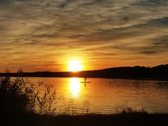 Sonnenuntergang Altweibersommer am Rothsee