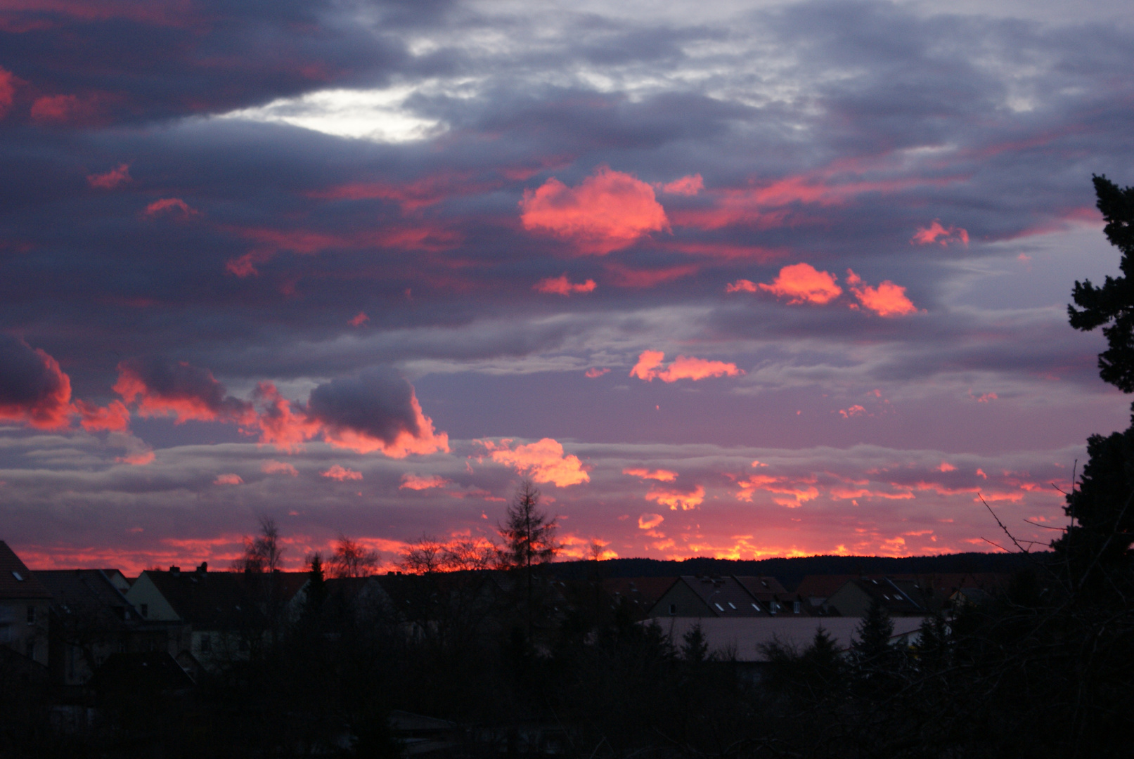 "Sonnenuntergang am 1. Weihnachtsfeiertag 2009 in Guben"