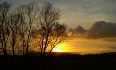 Sonnenuntergang am 15.01.2012 gesehen von Northeim / Hollenstedt ,