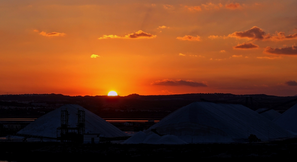 Sonnenuntergang am 17. Nov. 2013 in Torrevieja ( Spanien )