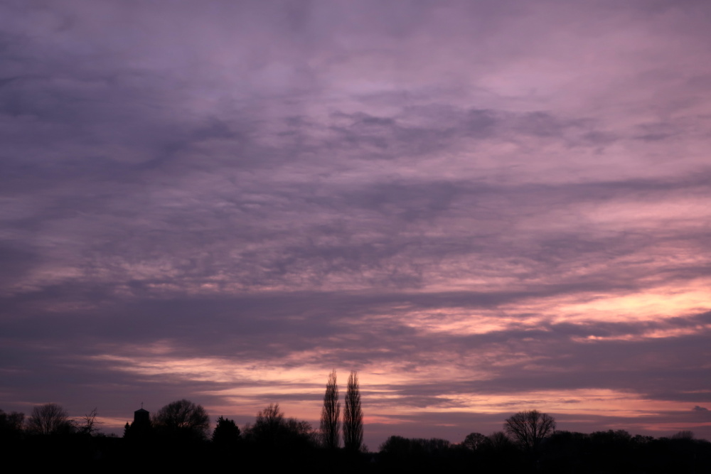 Sonnenuntergang am 20.02.2019 in der Lippeaue - Foto 2