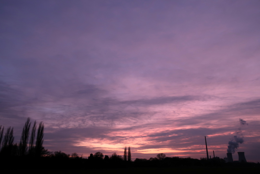 Sonnenuntergang am 20.02.2019 in der Lippeaue - Foto 3