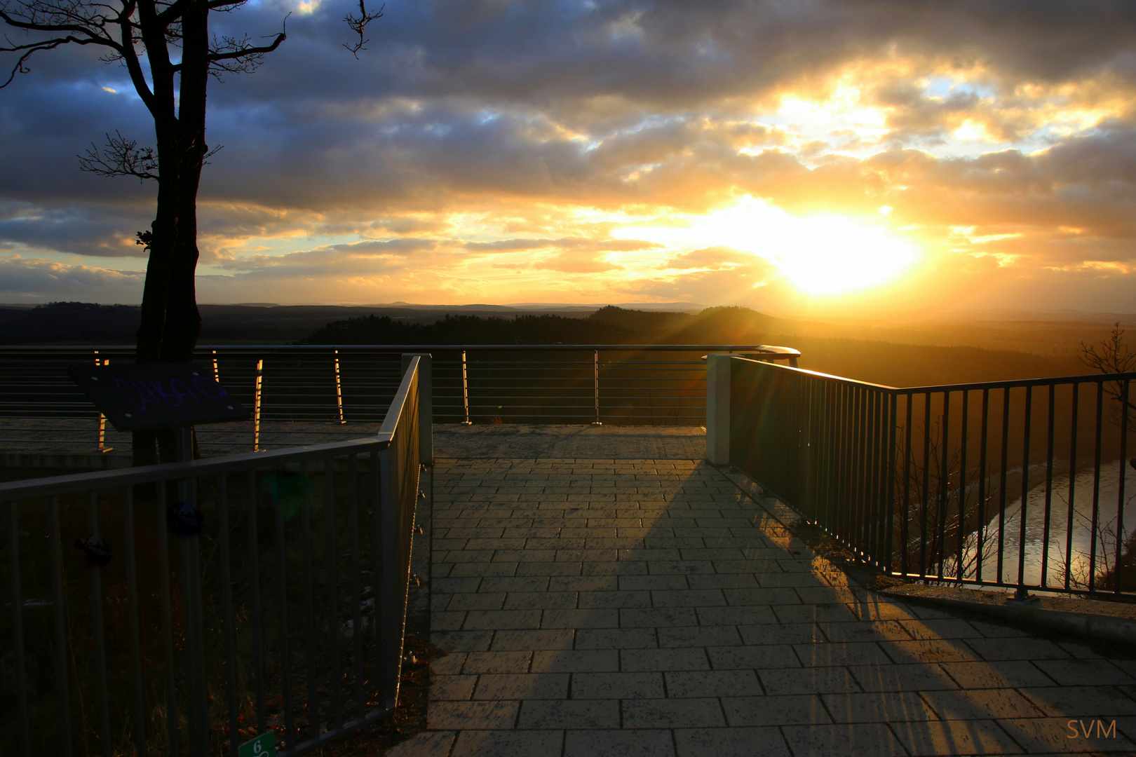 Sonnenuntergang am 23.01.2024 an der Bastei