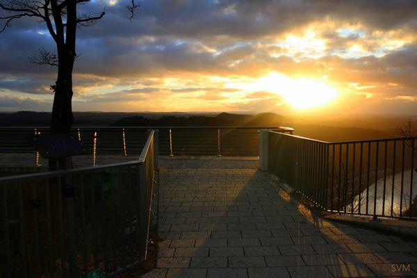 Sonnenuntergang am 23.01.2024 an der Bastei