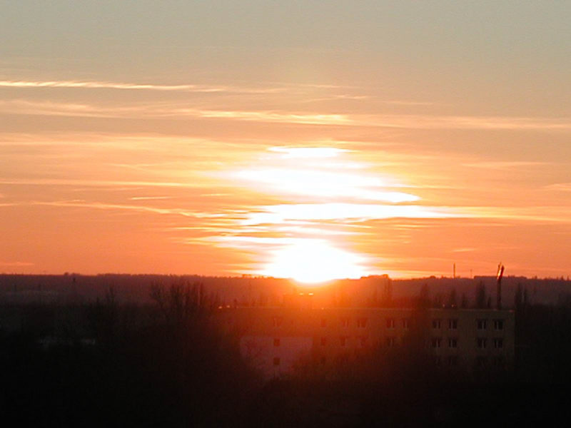 Sonnenuntergang am 29.01.2002 in Merseburg