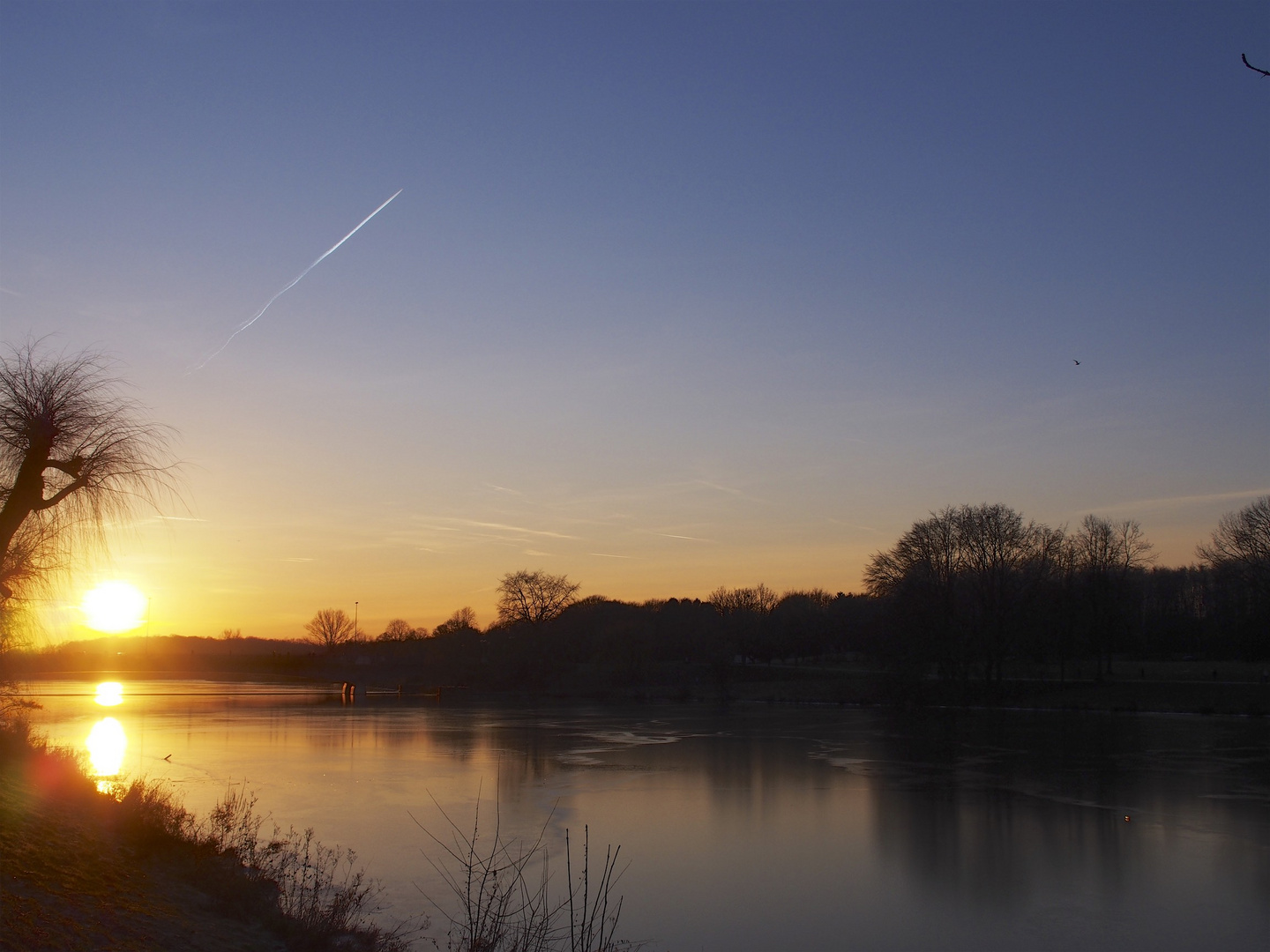 Sonnenuntergang am Aasee Januar 2017 1