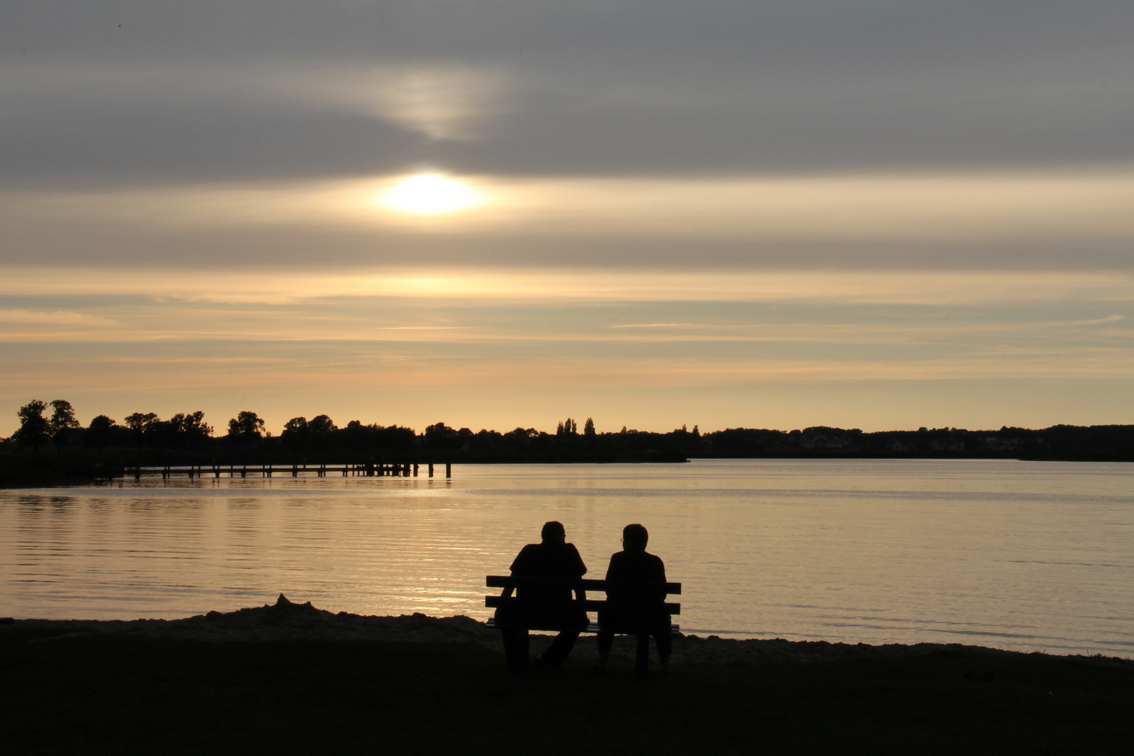 Sonnenuntergang am Achterwasser