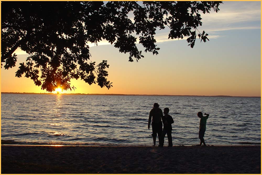 Sonnenuntergang am Achterwasser auf Usedom