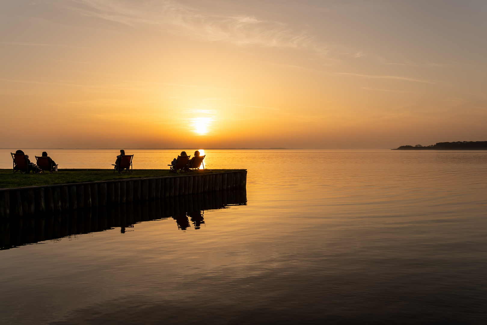 Sonnenuntergang am Achterwasser auf Usedom