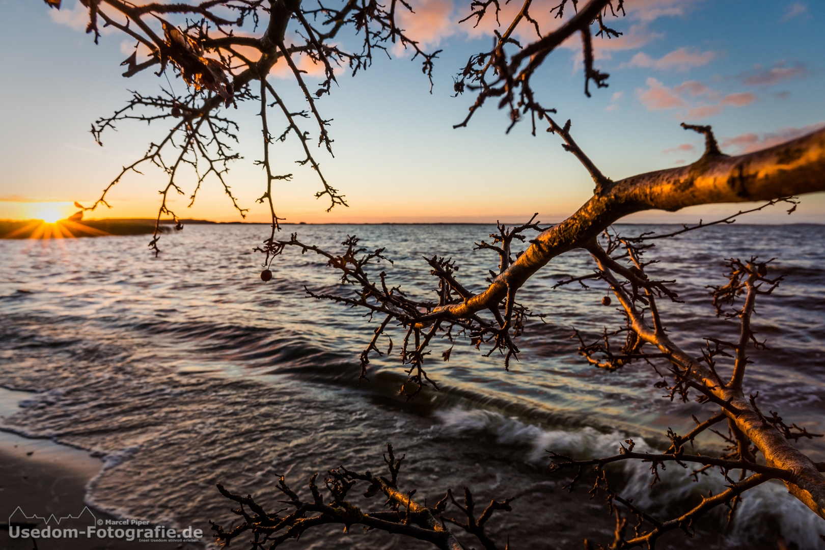 Sonnenuntergang Am Achterwasser in Pudagla 26.11.2013