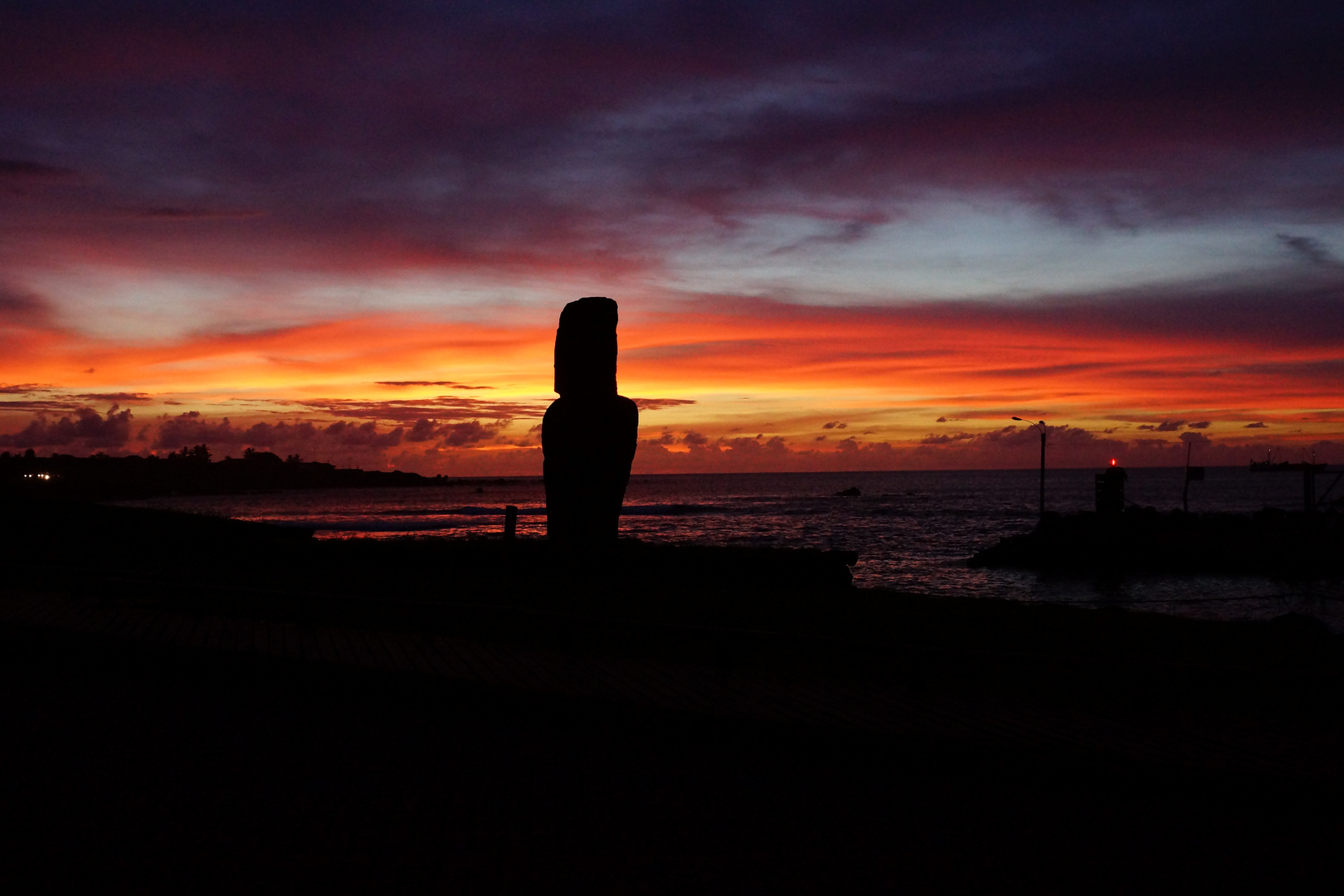 Sonnenuntergang am Ahu Tautira