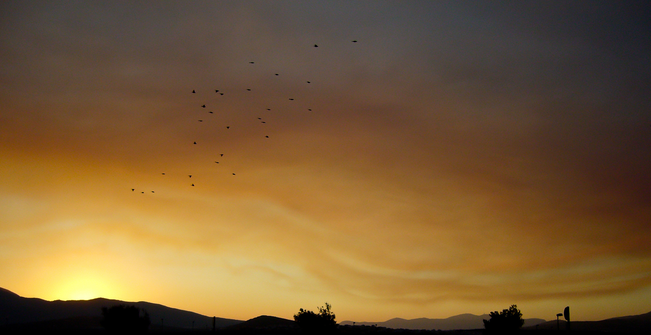 Sonnenuntergang am Airport Athen