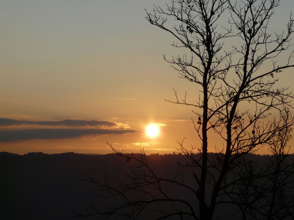 Sonnenuntergang am Albtrauf