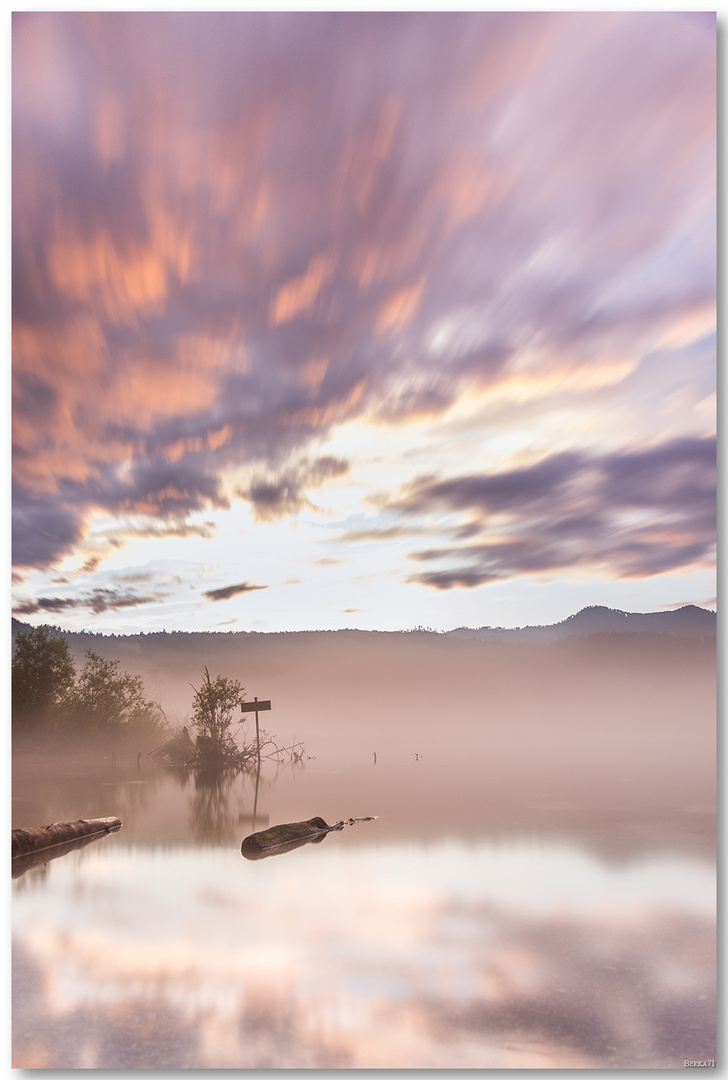 Sonnenuntergang am Almsee