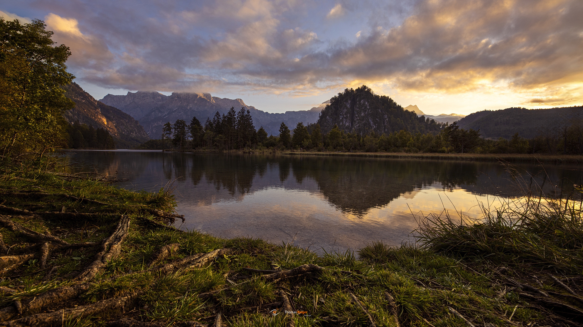 Sonnenuntergang am Almsee