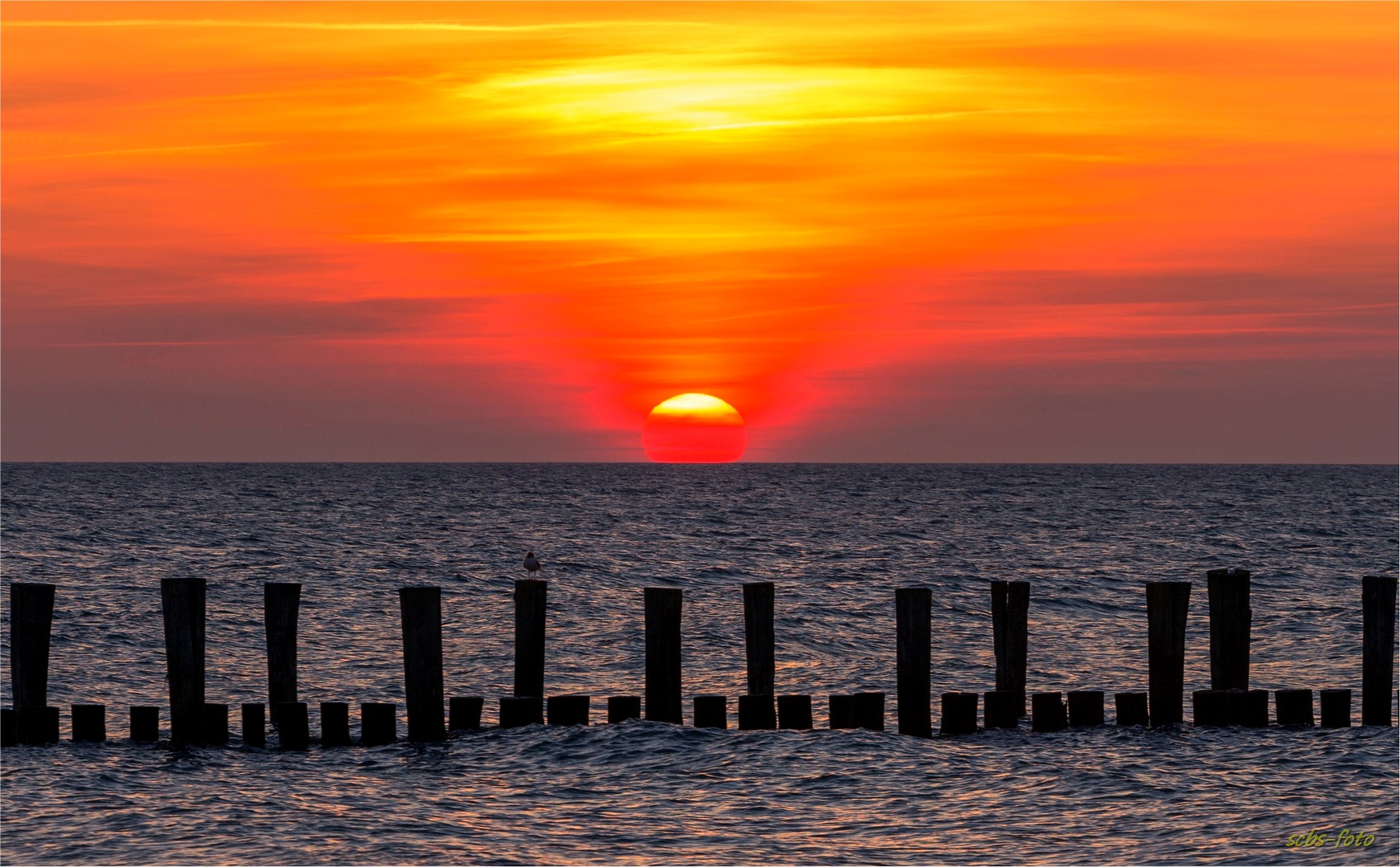 Sonnenuntergang am alten Buhnensteg